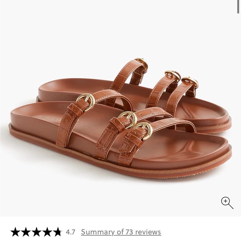 J. Crew Women's Tan Croc-Embossed Sandals